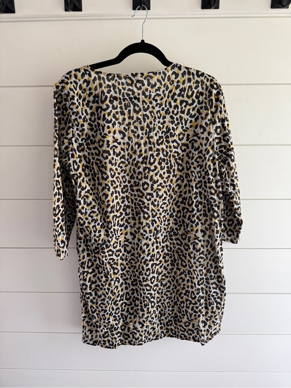 J.CREW Neutral Leopard Print Top in Black, Tan, Cream - Picture 2 of 6